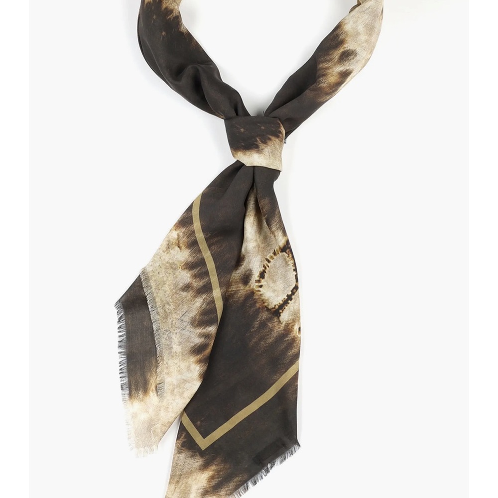 NWT All Saints Women’s Stripe Square Scarf Tie Dye Stripes Peace Gift Luxury - Picture 5 of 10